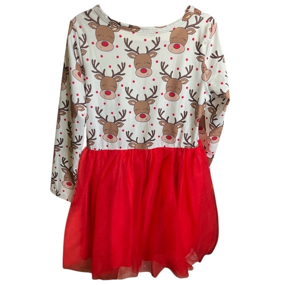 Reindeer and red tulle Christmas dress - Picture 2 of 4